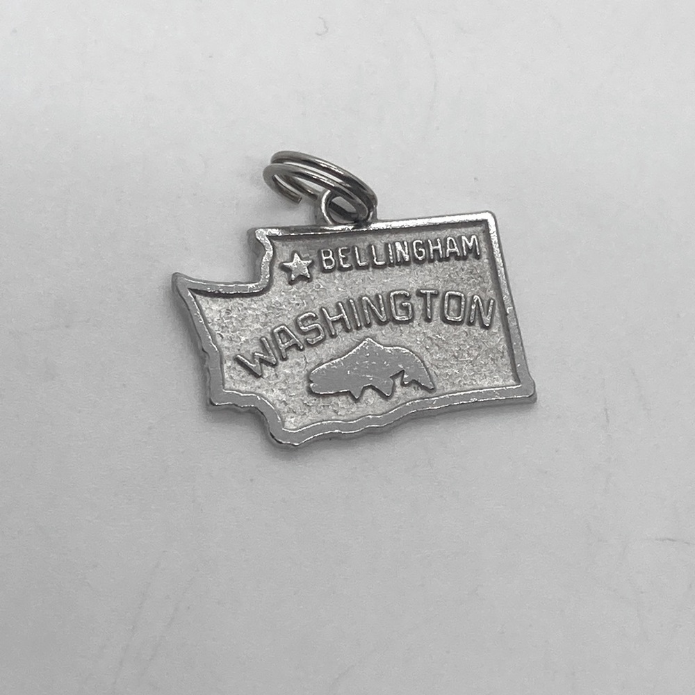 Vtg 925 Sterling Silver Bellingham Washington State Charm | .4”